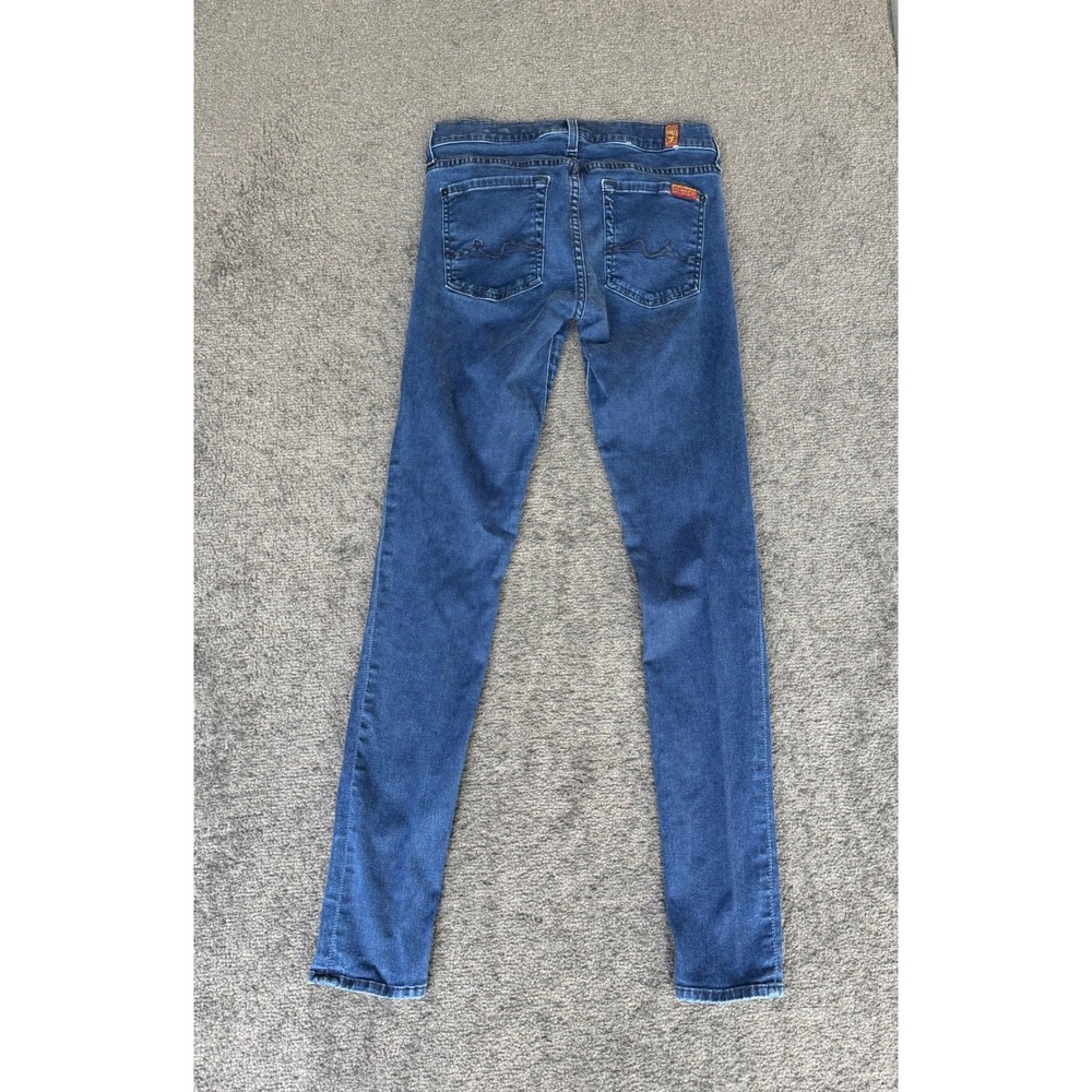 7 For All Mankind Gwenevere Skinny Jeans Dark Wash Blue Low Rise Denim 27 - Picture 11 of 11